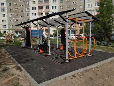Установка нового спортивного оборудования на ул.Куконковых, д.150